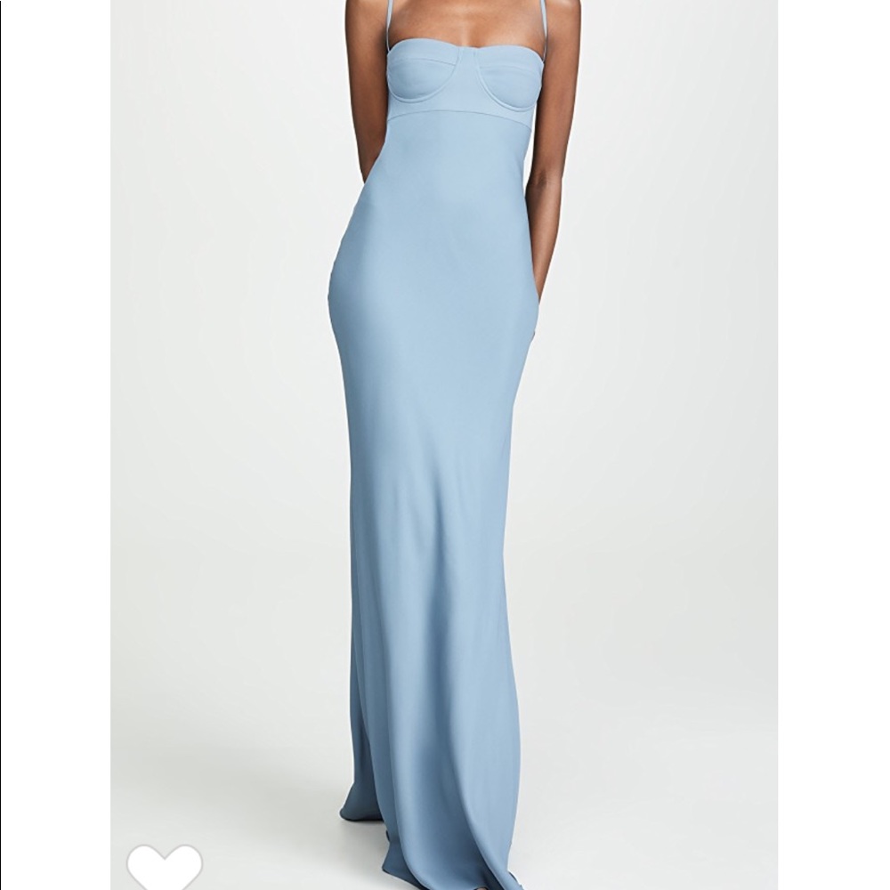 Michelle Mason Blue Bustier Gown